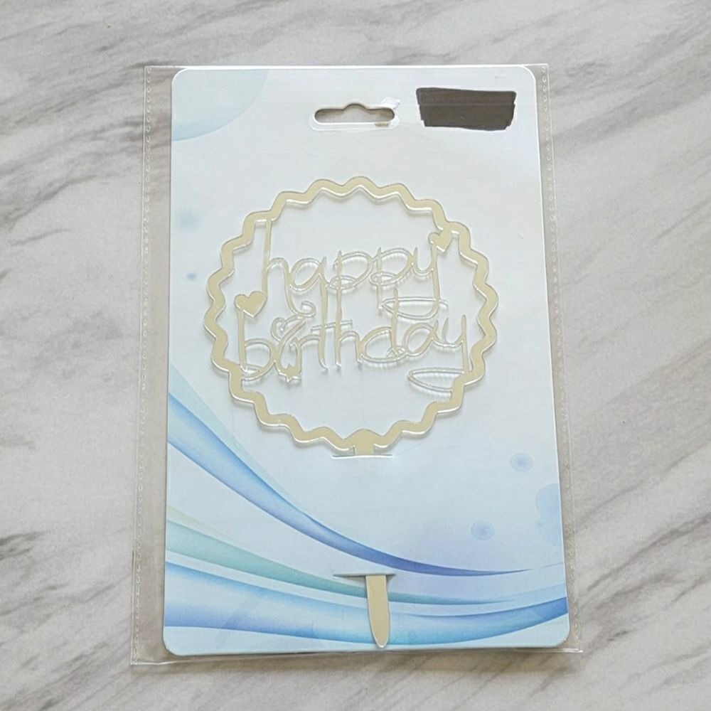 𝅺Happy Birthday Mirror Chic Cake Topper Party NWT